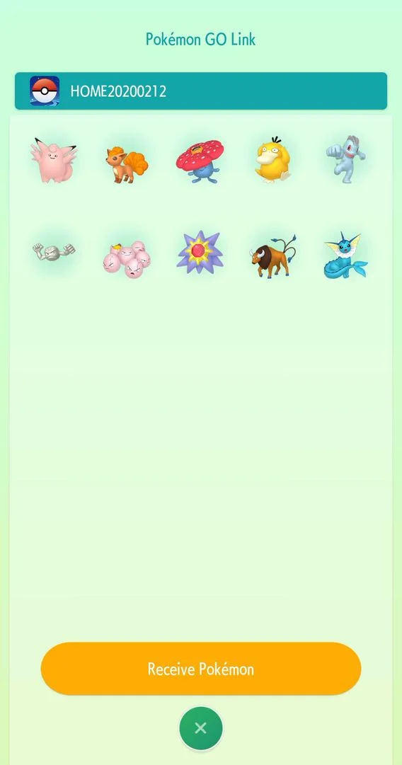 STEP 5 · Receive the Pokémon in HOME (mobile)
