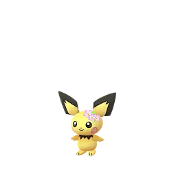 Pichu wearing a flower crown